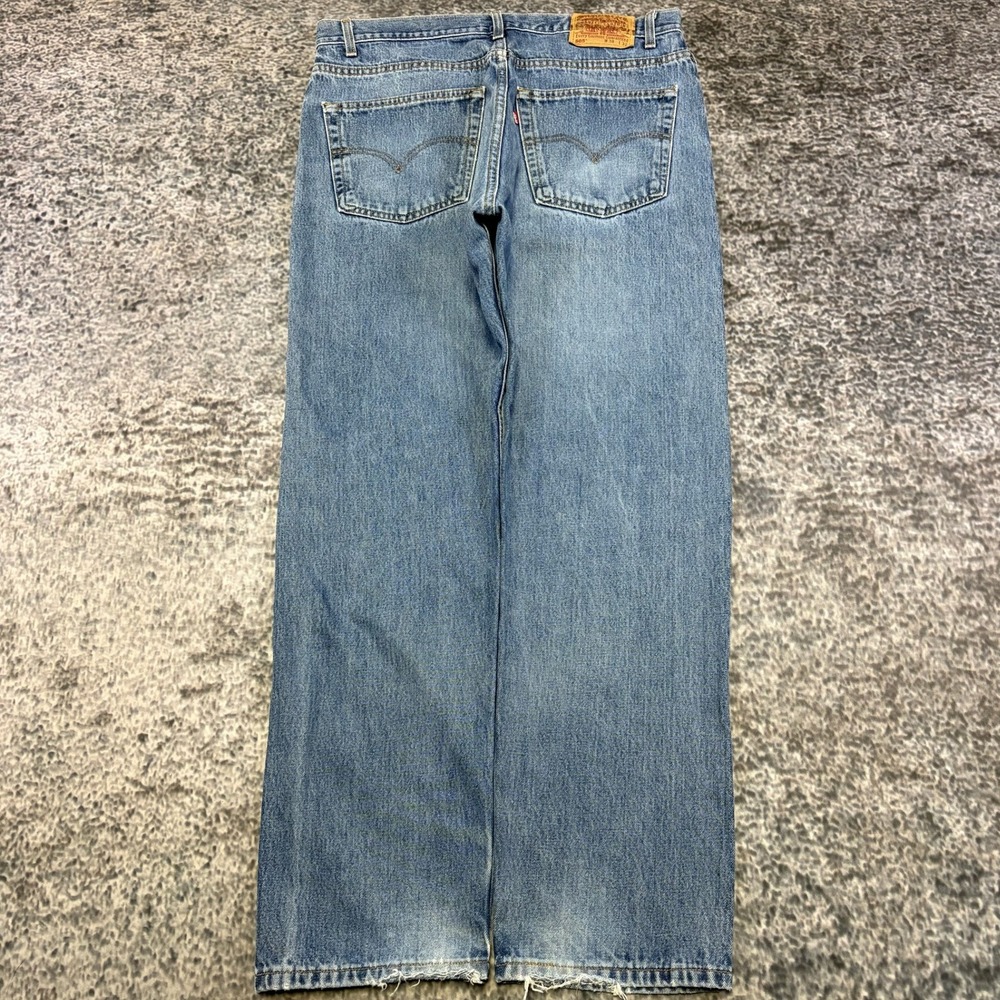VTG Levi's 505 Jeans Regular Fit Straight Leg Mens 38x32 Blue Faded Denim 90s